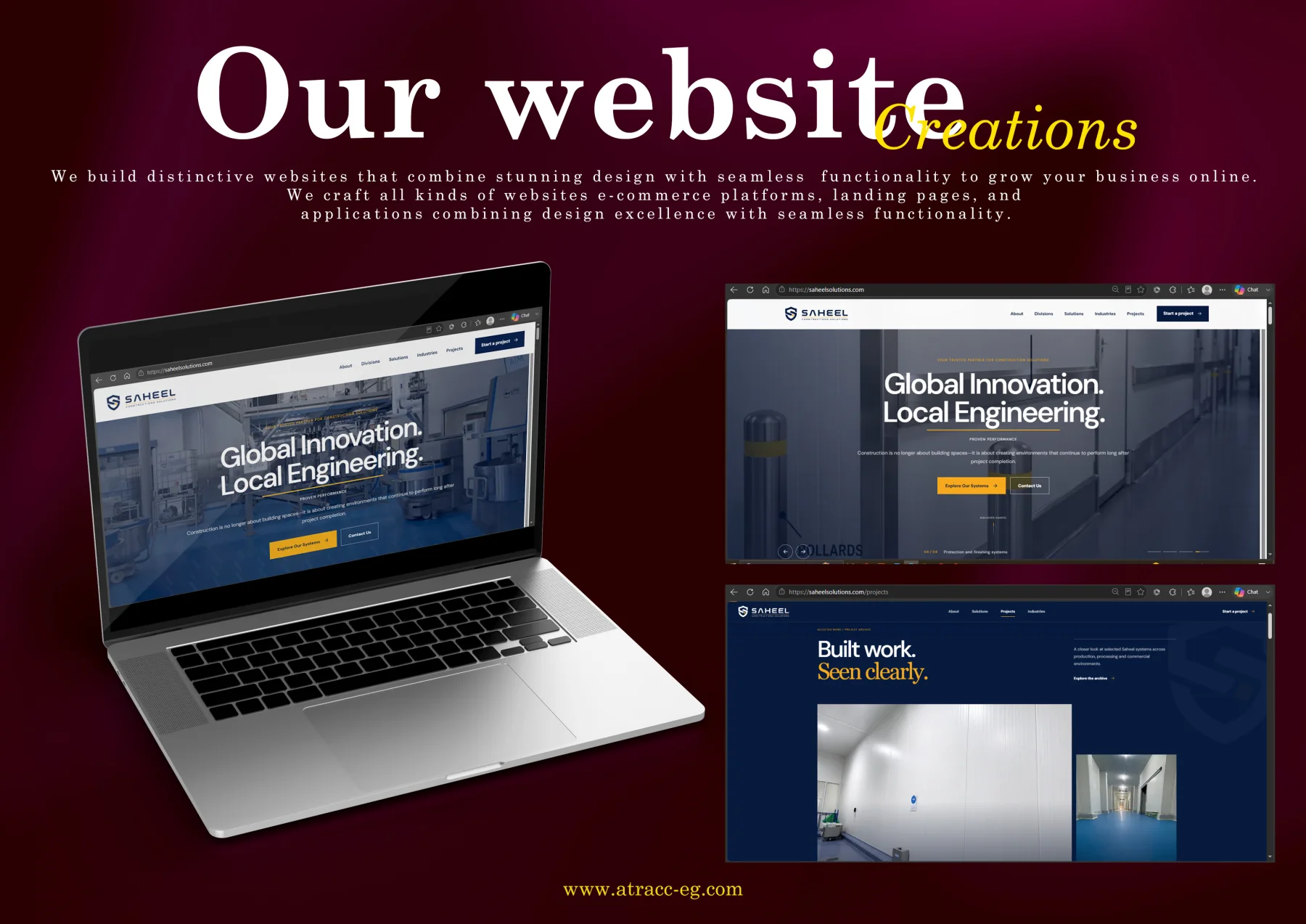 Saheel Construction Solutions corporate website presentation